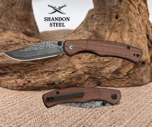 Civivi Knives Clingman C23065B-DS1 Guibourtia Wood Damascus Blade Folding Knife