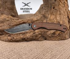 Civivi Knives Clingman C23065B-DS1 Guibourtia Wood Damascus Blade Folding Knife