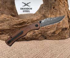 Civivi Knives Clingman C23065B-DS1 Guibourtia Wood Damascus Blade Folding Knife