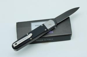 AGA Campolin Baron Elite AUTO N690Co PVD Blade Black G10 Scales