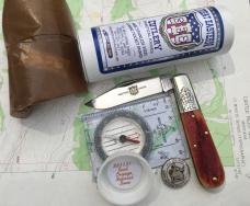 GEC 861121 Two Acorn Barlow rust orange natural bone stainless clip blade NEW