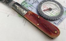 GEC 861121 Two Acorn Barlow rust orange natural bone stainless clip blade NEW