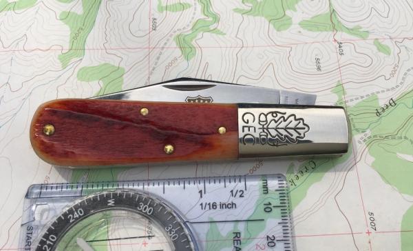 GEC 861121 Two Acorn Barlow rust orange natural bone stainless clip blade NEW GEC 861121 Two Acorn Barlow rust orange natural bone stainless clip blade NEW