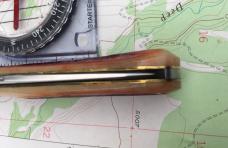 GEC 861121 Two Acorn Barlow rust orange natural bone stainless clip blade NEW