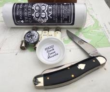 GEC 888222 Tidioute Ace Bayou Trapper Black Linen Micarta Sow Belly NEW