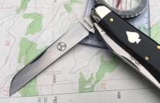 GEC 888222 Tidioute Ace Bayou Trapper Black Linen Micarta Sow Belly NEW