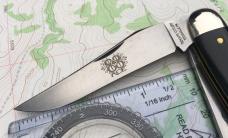 GEC 888222 Tidioute Ace Bayou Trapper Black Linen Micarta Sow Belly NEW