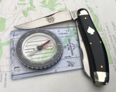 GEC 888222 Tidioute Ace Bayou Trapper Black Linen Micarta Sow Belly NEW
