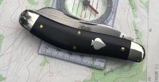 GEC 888222 Tidioute Ace Bayou Trapper Black Linen Micarta Sow Belly NEW