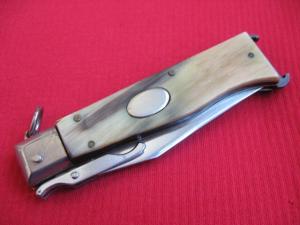 Rare Vintage 1950s Italian Oval Button SWING GUARD Ring Pull Shell Puller Switchblade Knife