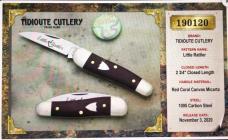 GEC Tidioute 190120 Little Rattler Red Coral Canvas Micarta NEW
