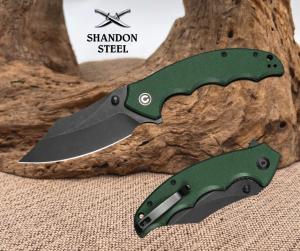CIVIVI Pentad Folding Pocket Knife 348quot Nitro-V Blade Green Micarta C24068-2