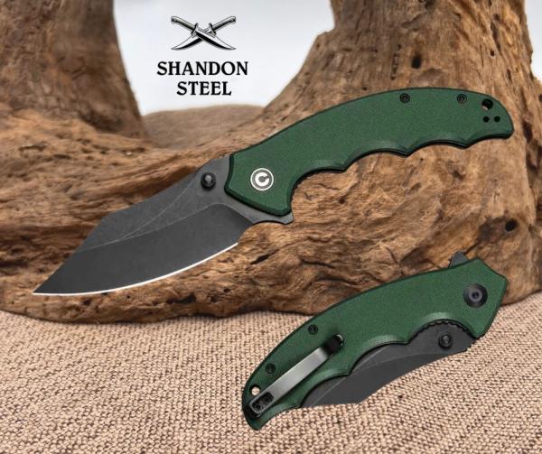 CIVIVI Pentad Folding Pocket Knife 3.48" Nitro-V Blade Green Micarta C24068-2 CIVIVI Pentad Folding Pocket Knife 3.48" Nitro-V Blade Green Micarta C24068-2