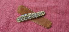 J.A. Henckels Solingen 3" Closed Toledo Style Mint Pre 1880 Gold Wash Over Brass 4 Tools Hand Made