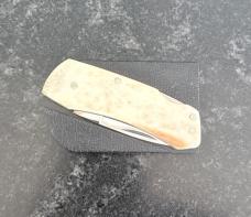 Vintage Parker Belt Buckle Folding Knife, Bone Scale, Japan, Unused