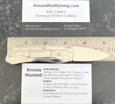 Vintage Parker Belt Buckle Folding Knife, Bone Scale, Japan, Unused