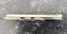 Vintage Parker Belt Buckle Folding Knife, Bone Scale, Japan, Unused