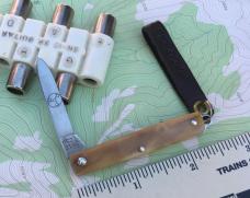 GEC 052121SS Keychain Knife Spear Blade Sambar Stag NEW