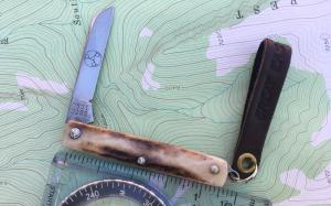 GEC 053121SS Keychain Knife Sheepfoot Blade Sambar Stag NEW