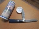 NEW GEC Great Eastern Cutlery Tidioute Horse Rancher 391224 Blue Linen Micarta