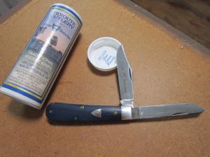 NEW GEC Great Eastern Cutlery Tidioute Horse Rancher 391224 Blue Linen Micarta