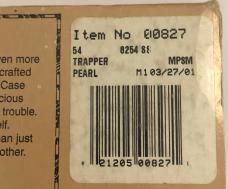 New in original clamshell and velvet 2001 Case MOP trapper
