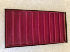 Vintage (5) Glass-Top Display Boxes - (2) with Dividers; (3) with Sponge Fill -Clean, Nice