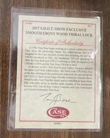 Case 2017 Ebony BN Tribal Lock with COA
