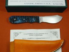 The Clyde Cutlery Co Blue Jigged Bone Caper Fixed Blade Sheath Knife by Cooper Cutlery USA CAPER-BJB