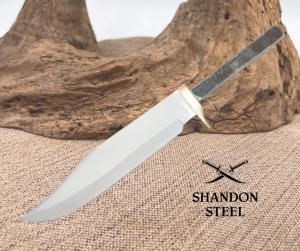 Knifemaking 10quot Stainless Steel Bowie Blade With Brass Finger Guard for DIY BL03