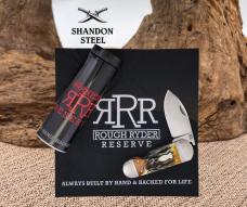 Rough Ryder Reserve Ghost Fish Slip Joint Brown Folding D2 Steel Knife 040CB
