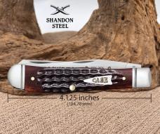 Case xx Knives Mini Trapper Pocket Worn 30th Mahogany Bone 55231 Stainless Knife