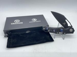DEFCONJUNGLE KNIFE TF9313 Gravity Black Titanium Frame Lock w OMP Box