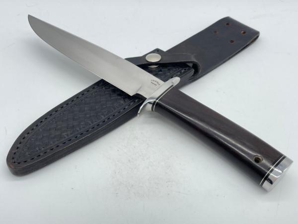 DENNIS FRIEDLY KNIVES Custom Desert Ironwood Fighting Knife w/ Sheath DENNIS FRIEDLY KNIVES Custom Desert Ironwood Fighting Knife w/ Sheath