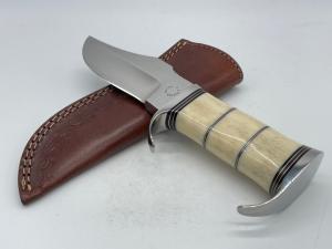 DENNIS E FRIEDLY Custom Handmade Bone Elmer Kieth w Sheath