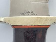 2002 A.G. RUSSELL Japan Rosewood Bowie w/ Sheath