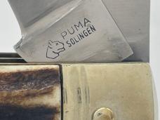 1970 PUMA Germany 944 Jagdmesser Stag Utility Lockback w/ Sheath & OMP Box