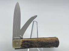 1970 PUMA Germany 944 Jagdmesser Stag Utility Lockback w/ Sheath & OMP Box