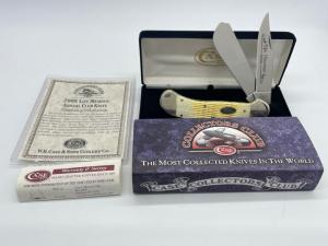 2008 CASE 62100 SS CCC Life Member Burnt Oatmeal Jig Bone Saddlehorn w/ OMP Box