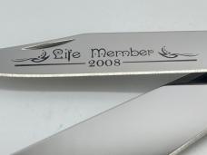 2008 CASE 62100 SS CCC Life Member Burnt Oatmeal Jig Bone Saddlehorn w/ OMP Box