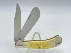 2008 CASE 62100 SS CCC Life Member Burnt Oatmeal Jig Bone Saddlehorn w/ OMP Box