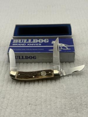 Bulldog Brand 3 Blade Stag Serpentine Medium Stockman Made In Germany
