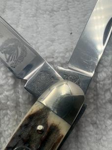 Bulldog Brand 3 Blade Stag Serpentine Medium Stockman Made In Germany