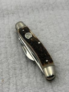Bulldog Brand 3 Blade Stag Serpentine Medium Stockman Made In Germany