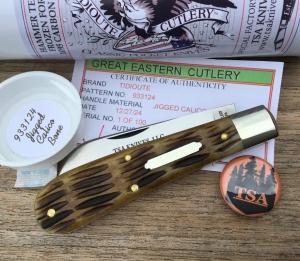 Great Eastern Cutlery 933124 Ramfoot Jigged Calico Bone 1 of 100 Gorgeous