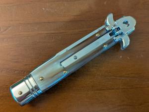 20CM-8 INCH AKC LEVERLETTO SWEDGE BLADE BRAZILIAN HORN NICKEL SILVER BOLSTERS AUTOMATIC  