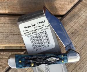 Case XX 2016 Mini Copperlock Mediterranean Blue Peach Seed Diamond Shield Nice