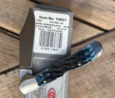 Case XX 2016 Mini Copperlock Mediterranean Blue Peach Seed Diamond Shield Nice!