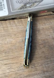 Case XX 2016 Mini Copperlock Mediterranean Blue Peach Seed Diamond Shield Nice!