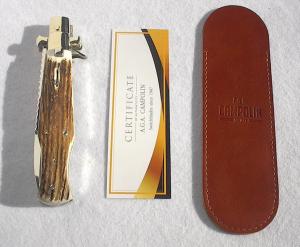 NEW AGA CAMPOLIN quotBLACK WIDOWquot 11quot BEAUTIFUL GENUINE STAG 5MM BLADE FACTORY FILEWORK  MANIAGO ITALY